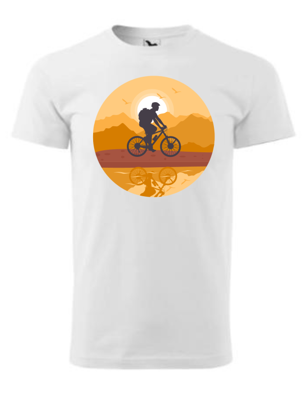 Bavlnené pánske tričko s veselou potlačou Bicykel.